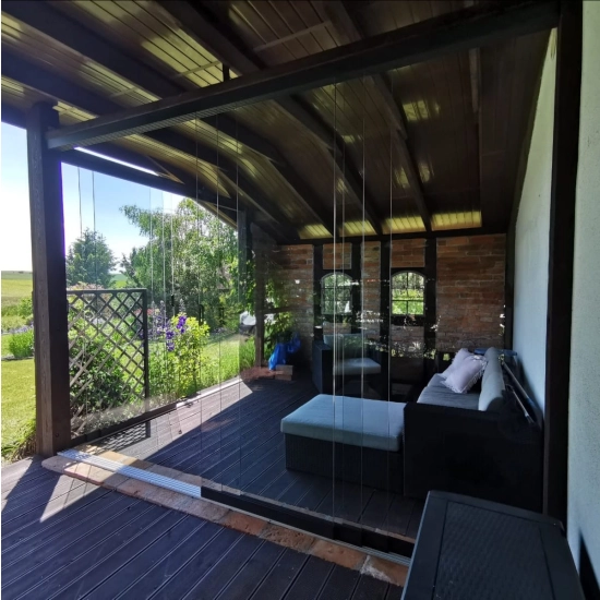 Przesuwna szklana ściana - 98cm system 1 torowy - 1 panel