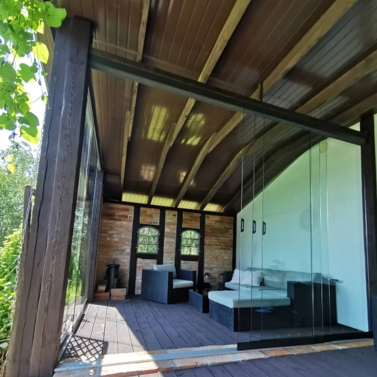 Przesuwna szklana ściana - 98cm system 1 torowy - 1 panel