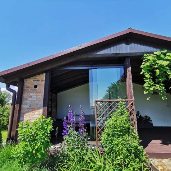 Przesuwna szklana ściana - 98cm system 1 torowy - 1 panel