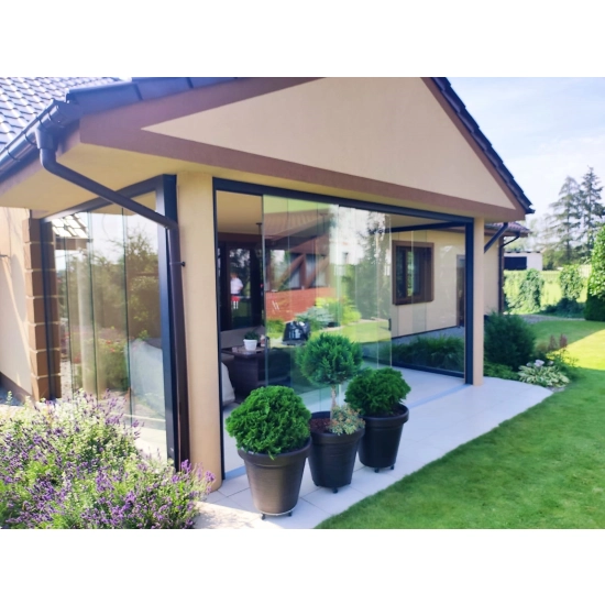 Przesuwna szklana ściana - 98cm system 1 torowy - 1 panel