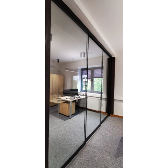 Przesuwna szklana ściana - 98cm system 1 torowy - 1 panel