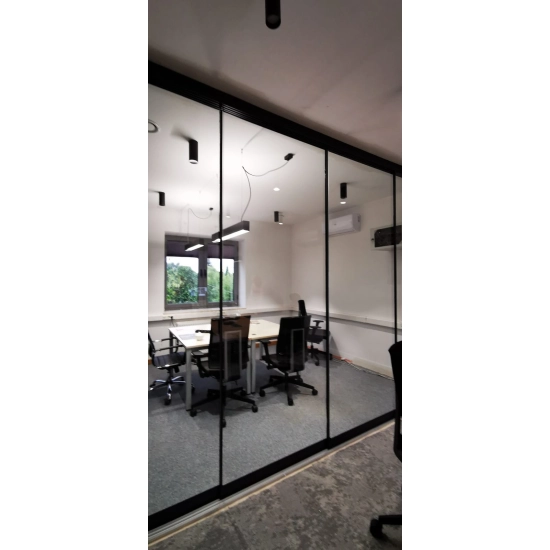 Przesuwna szklana ściana - 98cm system 1 torowy - 1 panel