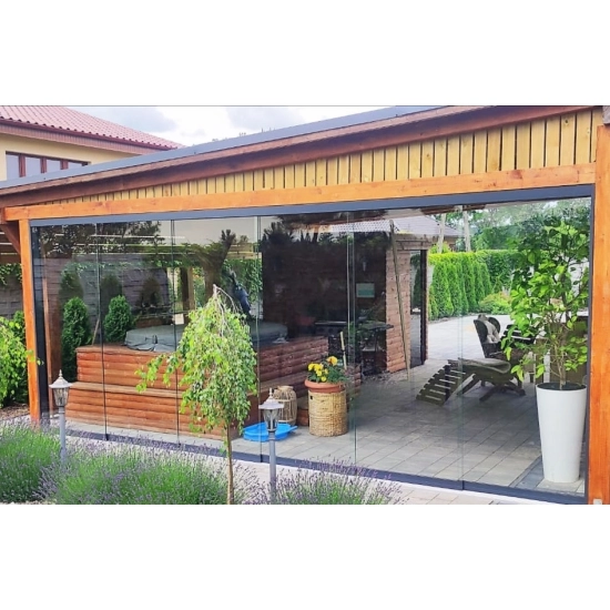 Przesuwna szklana ściana - 98cm system 1 torowy - 1 panel