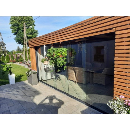 Przesuwna szklana ściana - 98cm system 1 torowy - 1 panel