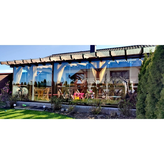 Przesuwna szklana ściana - 390 cm system 4 torowy - 4 panele