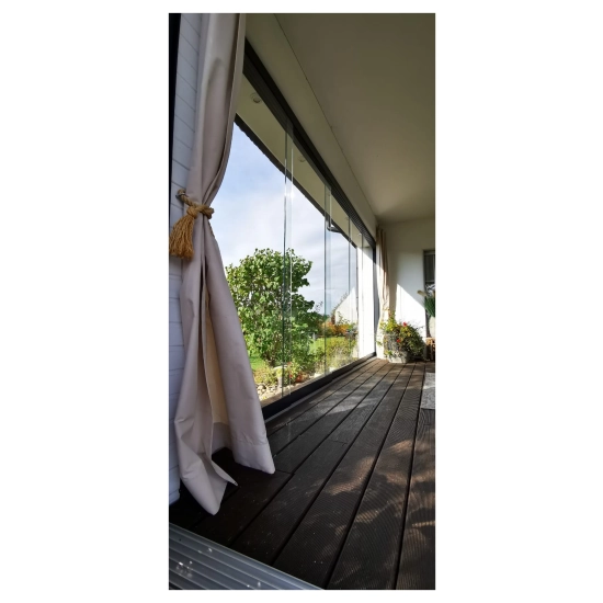 Przesuwna szklana ściana - 98cm system 1 torowy - 1 panel