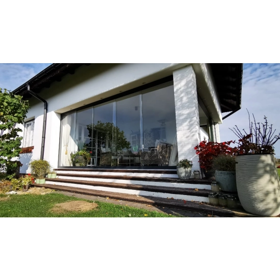 Przesuwna szklana ściana - 98cm system 1 torowy - 1 panel